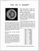 How old is Sunlight? Activity Sheet