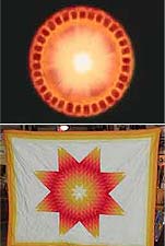 Sun-Star quilt compared to a NASA Drawing of the Sun's interior
