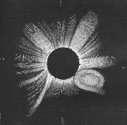 Drawing of the 1860 eclipse by G. Tempel