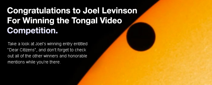 Congratulations to Joel Levinson for winning first place in our Tongal Video Competition