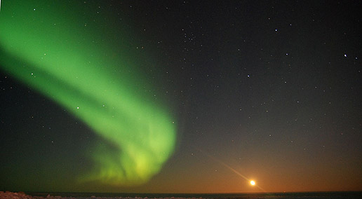 This is one of the many beautiful auroral displays as witnessed by participants of the Polar Gateways Arctic Circle Sunrise conference in Barrow, Alaska.