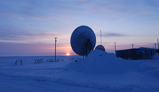 This image was taken just two days after Polar Sunrise just outside the main building (360), the logistics and communication center for the Polar Sunrise Arctic Circle conference.