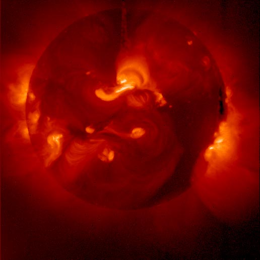 This image of the corona was taken with the Yohkoh Soft X-Ray Telescope and shows the complex, hot plasmas that make up the corona 