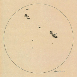 Galileo's sketch of sunspots