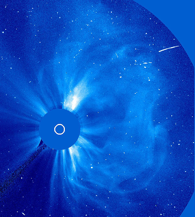 Large coronal mass ejection seen in LASCO C3 on Nov. 26, 2001.