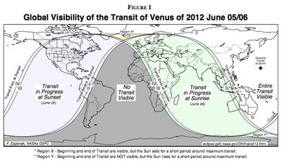Visibility of the 2012 Transit of Venus (from Fred Espenak's NASA Eclipse web site)