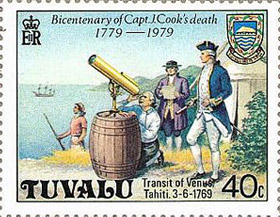 Figure 8 - A stamp commemorating Cook's transit expedition