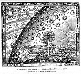 Figure 4 - Translation: 'A missionary of the Middle Ages tells that he had found the point where heaven and earth touch