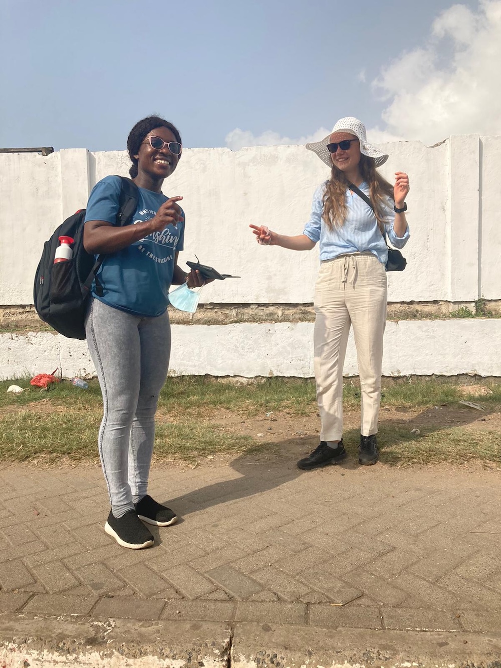 Fieldwork in Ghana, 2021, with fellow PhD student Rose. An amazing opportunity to experience Ghanaian culture through Rose's guidance and local knowledge.