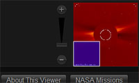 Showing the Zoom Controls for the Space Weather Viewer.