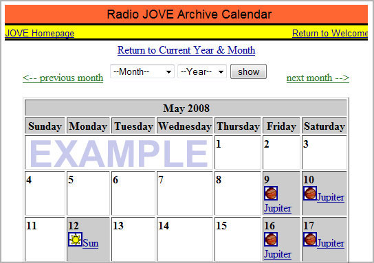 Radio Jove Web Site